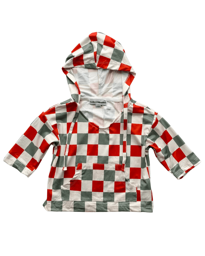 Kyle Pocket Hoodie - Red & Green Checker