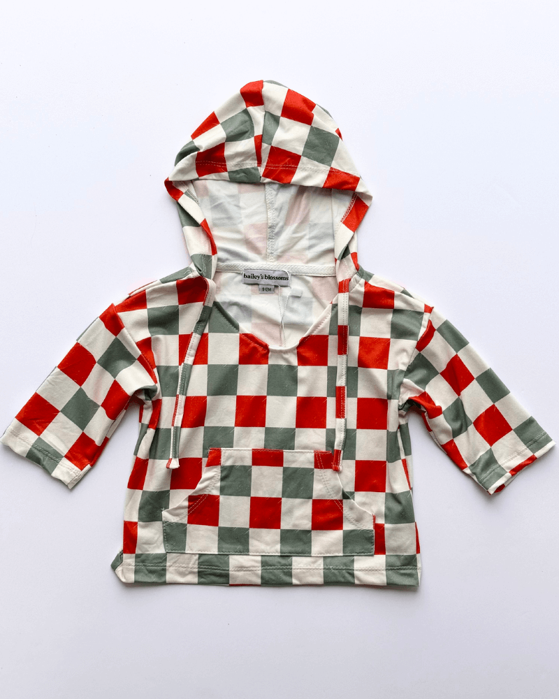 Kyle Pocket Hoodie - Red & Green Checker