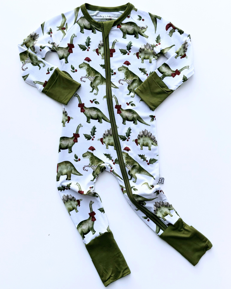 Christmas Sleepwear - Candy Cane Dinosaur