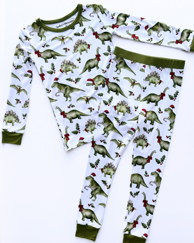 Christmas Sleepwear - Candy Cane Dinosaur