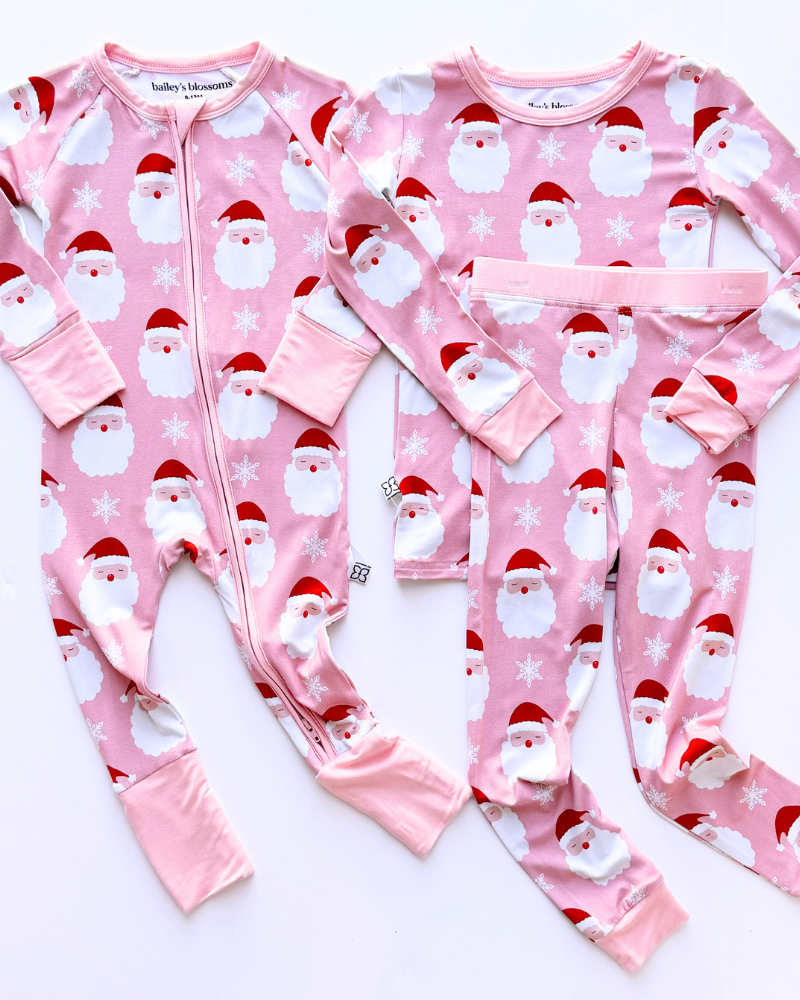 Family Matching Sleepwear - Pink Santa