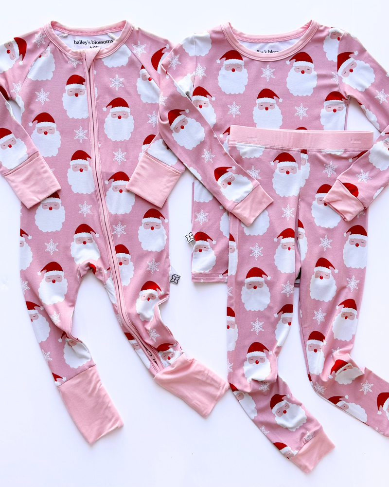 Family Matching Sleepwear - Pink Santa