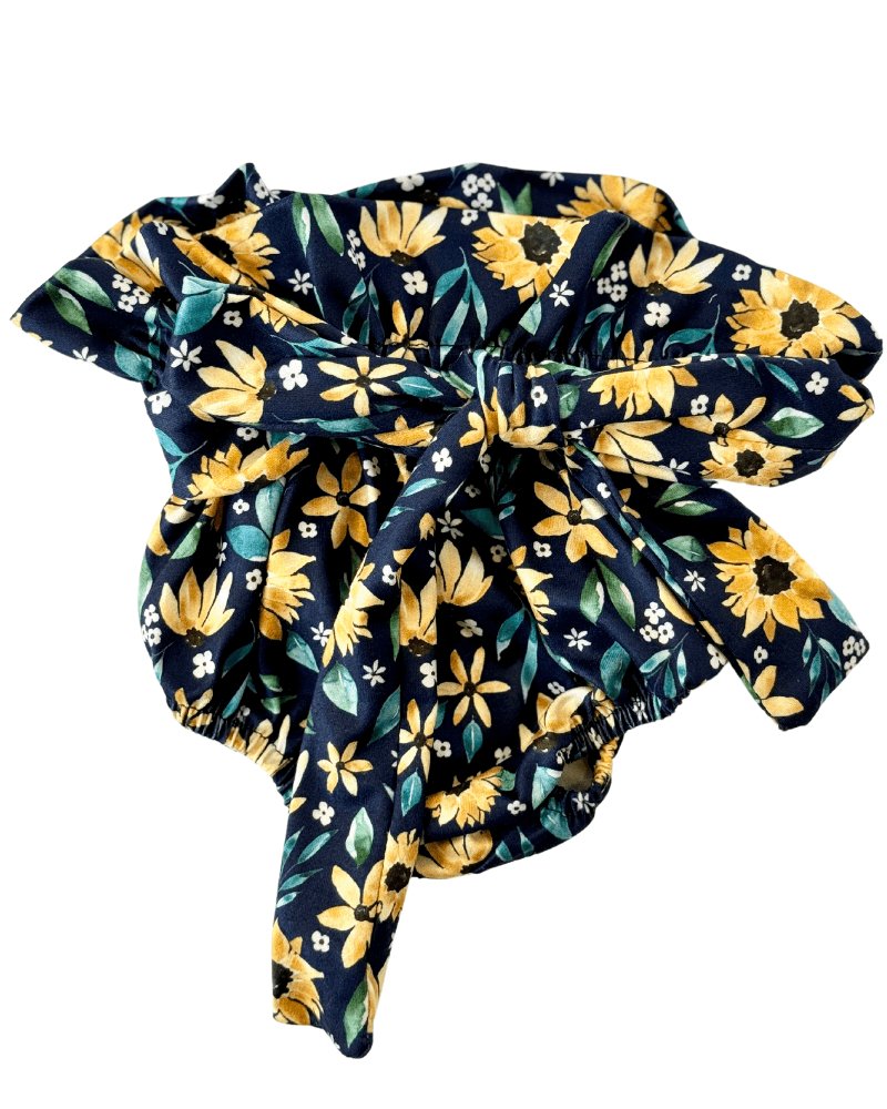 Brandi Bow Front High - Waist Bloomer - Navy Sunflower #product_type - Bailey's Blossoms