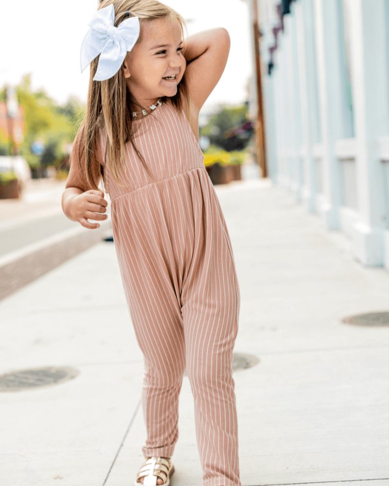 Cora Bubble Jumpsuit - Dusty Mauve Stripe #product_type - Bailey's Blossoms