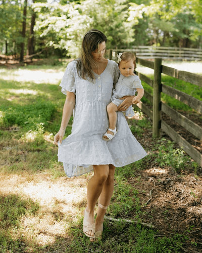 Eden Short Sleeve Dot Dress - Dusty Lavender #product_type - Bailey's Blossoms