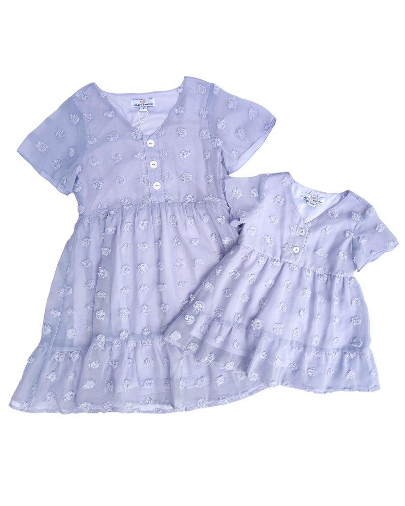 Eden Short Sleeve Dot Dress - Dusty Lavender #product_type - Bailey's Blossoms