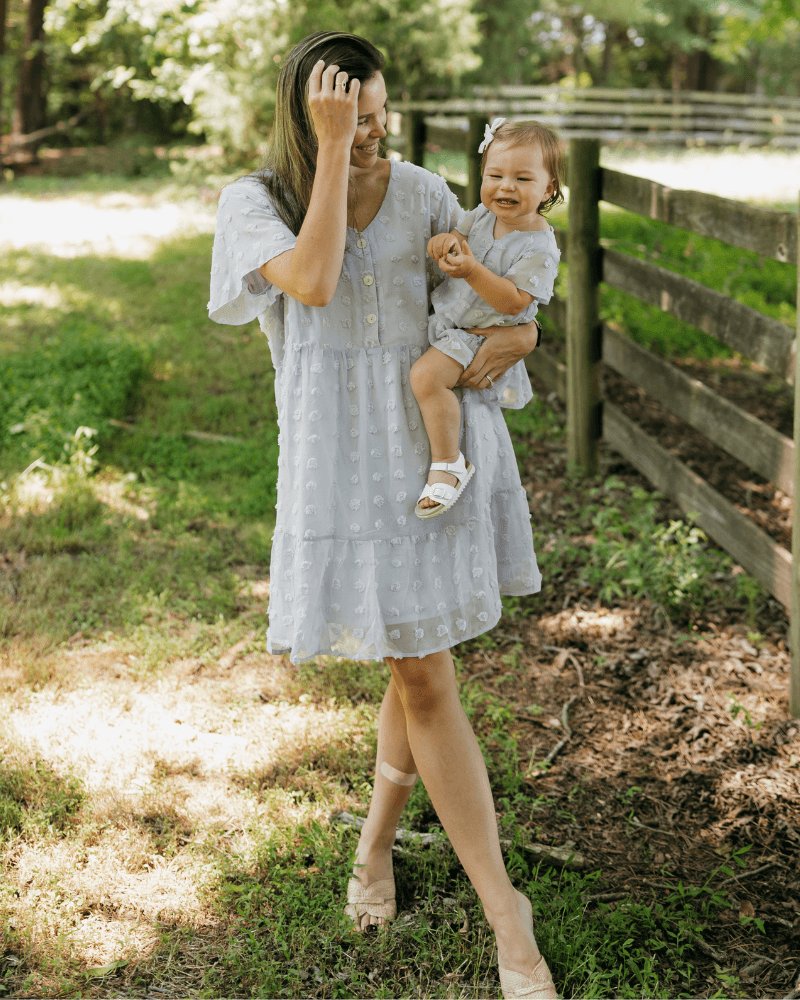 Eden Short Sleeve Dot Dress - Dusty Lavender #product_type - Bailey's Blossoms