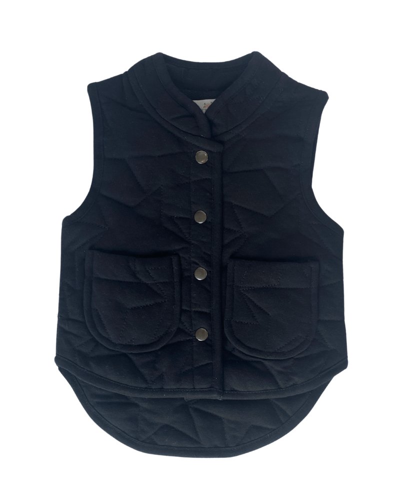 Emma Quilted Star Vest - Black #product_type - Bailey's Blossoms