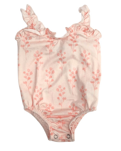 Lylah Ruffle Tank Leotard - Spring Blush Pink Sprigs #product_type - Bailey's Blossoms