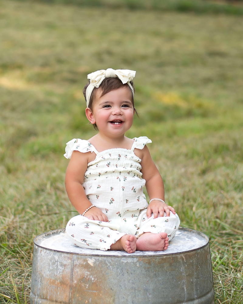 Paisley Smocked Ruffle Jumpsuit - Ivory Floral