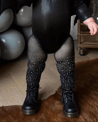 Rhinestone Fishnet Tights - Black #product_type - Bailey's Blossoms