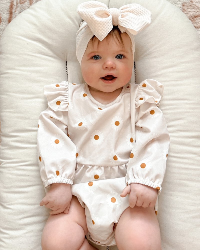 Rhodes Bubble Shorty Romper - Ivory Daisy #product_type - Bailey's Blossoms