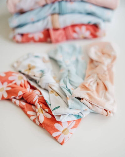 Serenity Swaddle and Headband Set - Peach Floral #product_type - Bailey's Blossoms