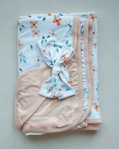 Serenity Swaddle and Headband Set - Tangerine Floral #product_type - Bailey's Blossoms