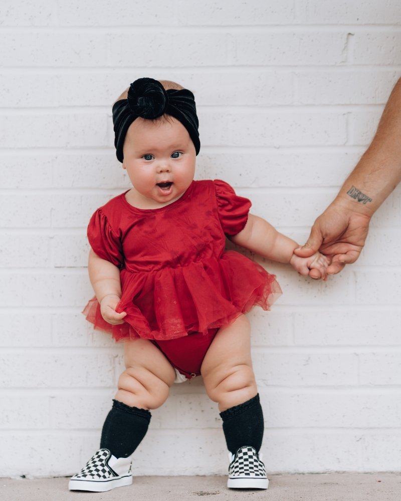 Kami Puff Sleeve Tutu Romper - Wine #product_type - Bailey's Blossoms