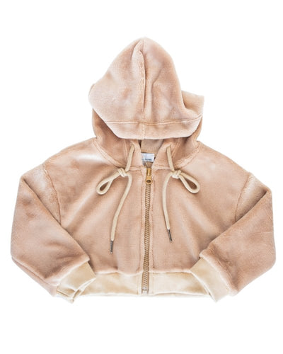 Tammie Drop Shoulder Teddy Hoodie - Almond #product_type - Bailey's Blossoms